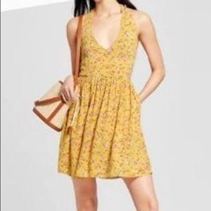 Xhilaration | Yellow Floral Halter Dress